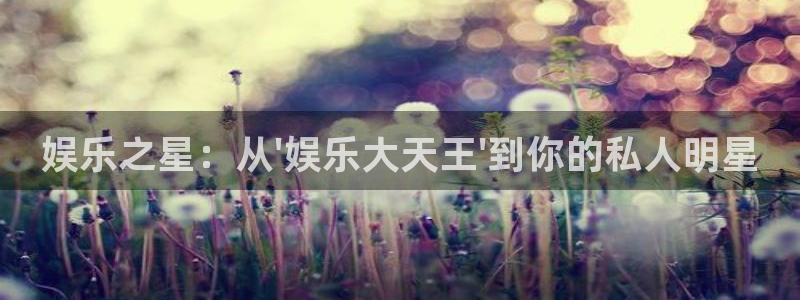 mg不朽情缘体育1招商：娱乐之星：从\'娱乐大天王\'到你的私人明星